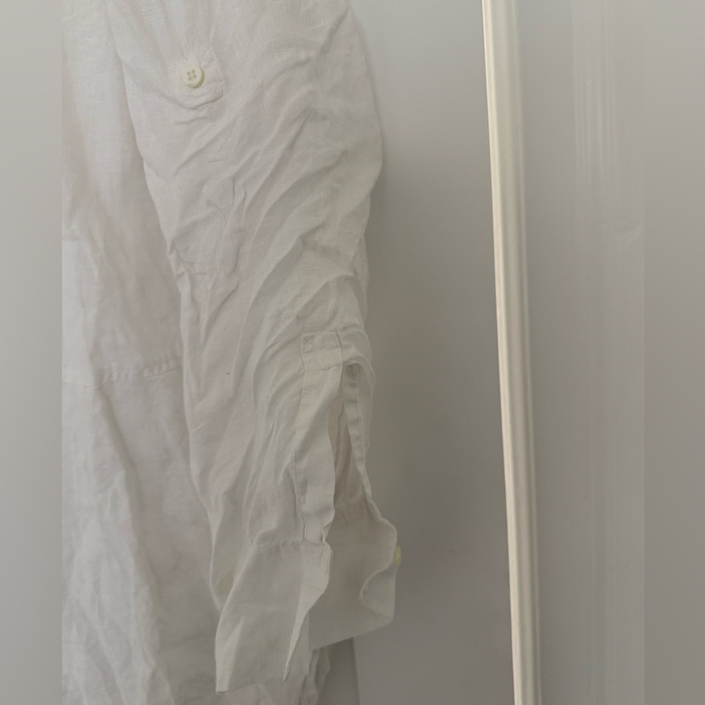 Eileen Fisher white sheer oversized blouse - Picture 8 of 15